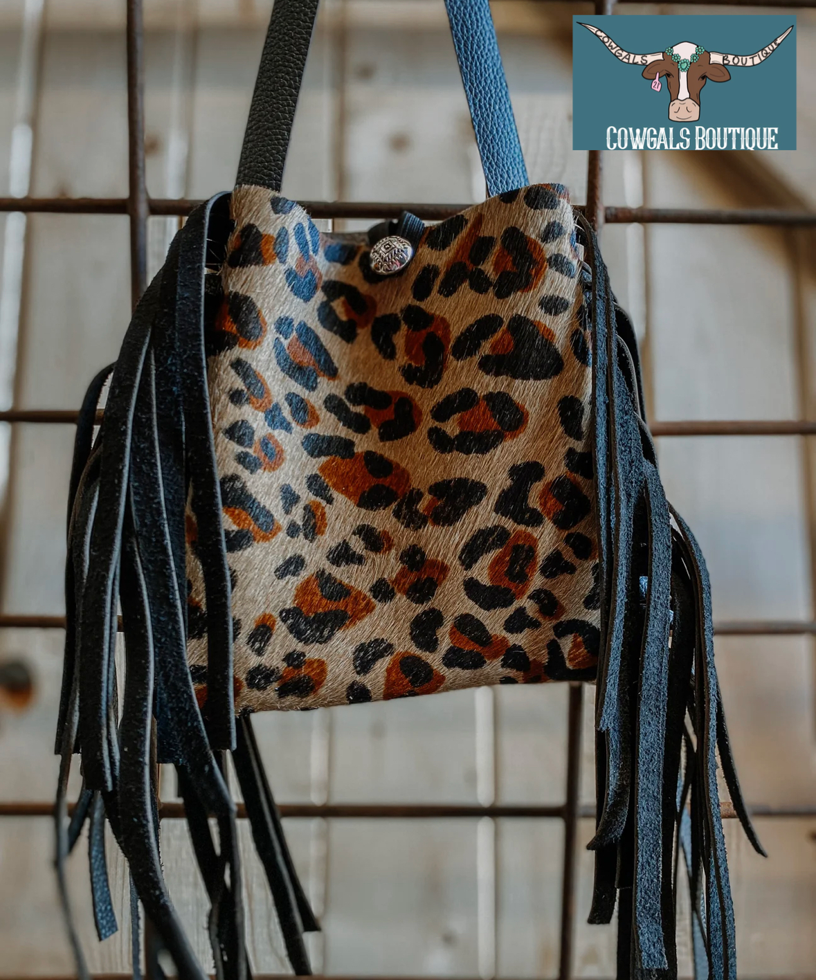 COWHIDE & FRINGE PURSE
