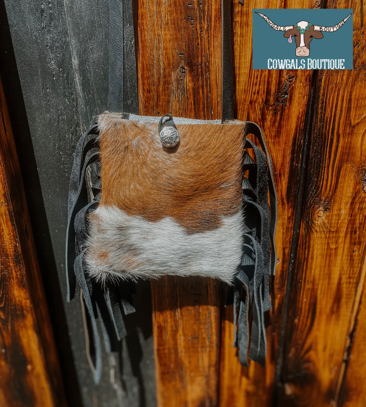 COWHIDE & FRINGE PURSE