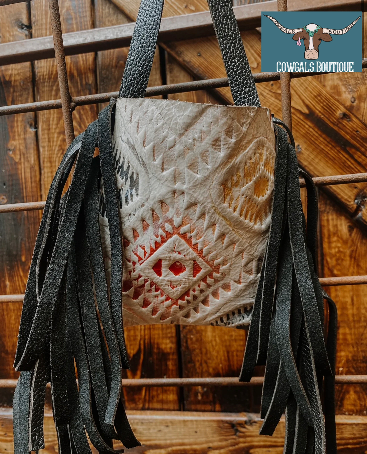 COWHIDE & FRINGE PURSE