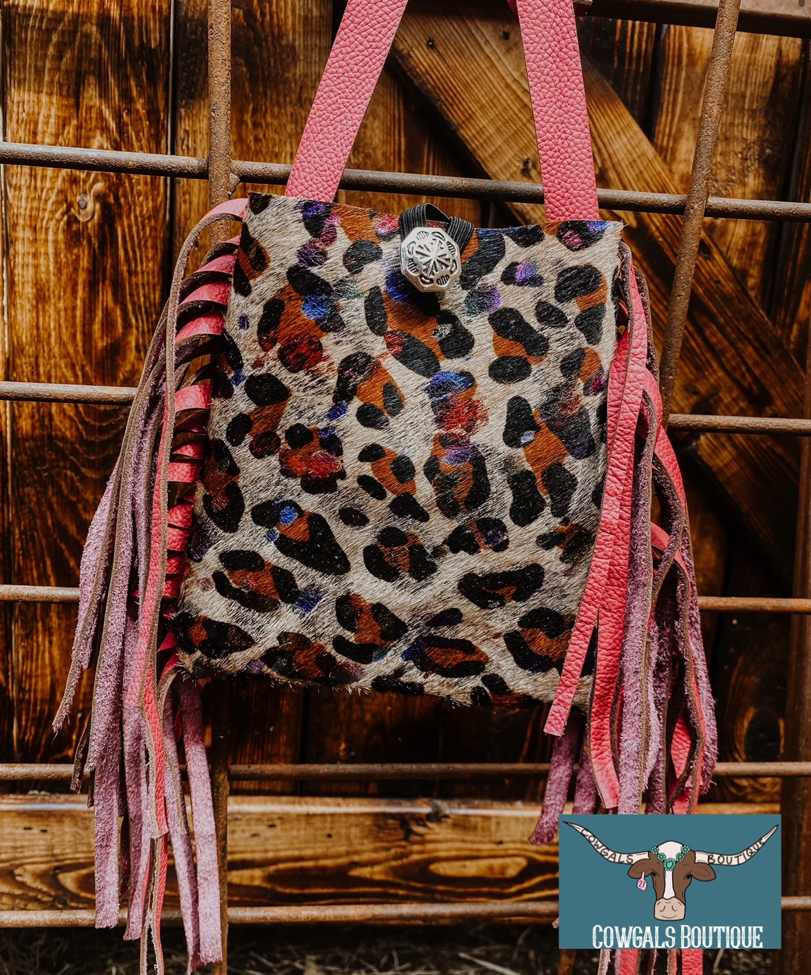 COWHIDE & FRINGE PURSE