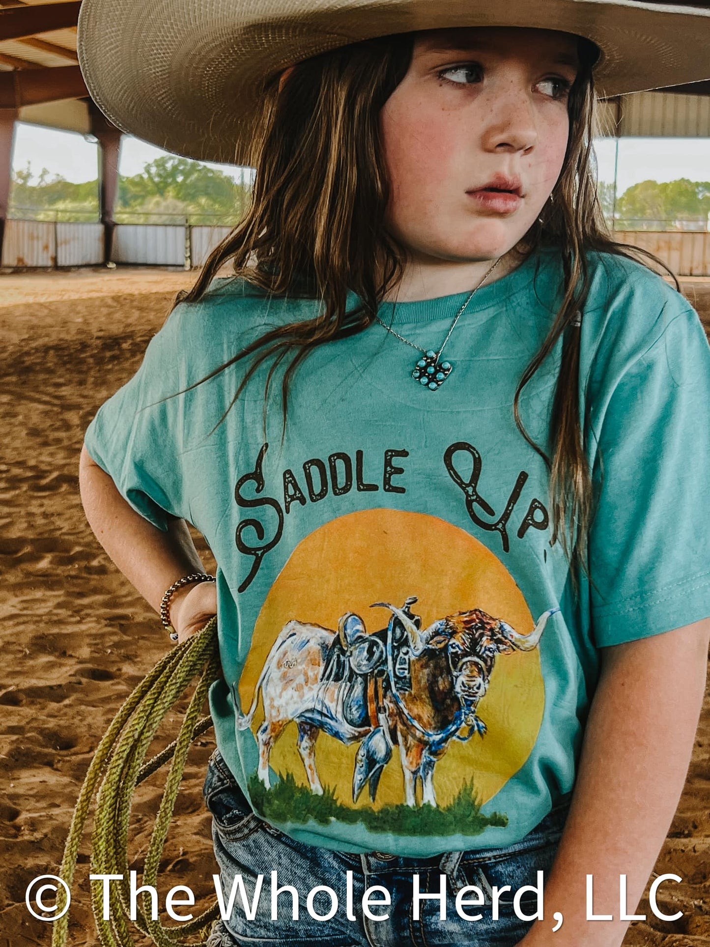 SADDLE UP LONGHORN TEE