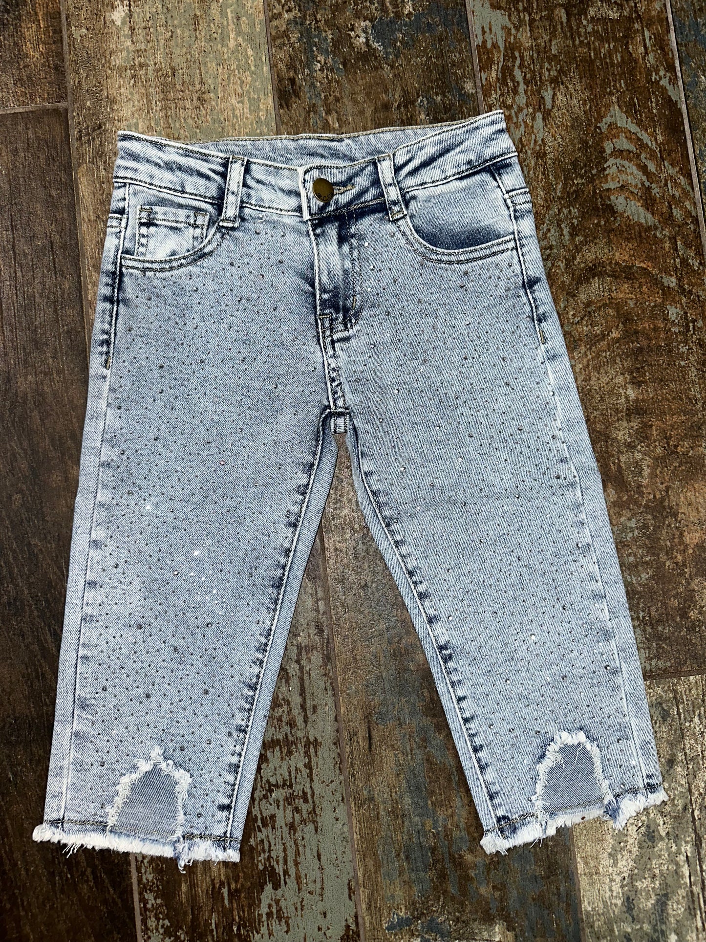 Rhinestone Crop Jeans