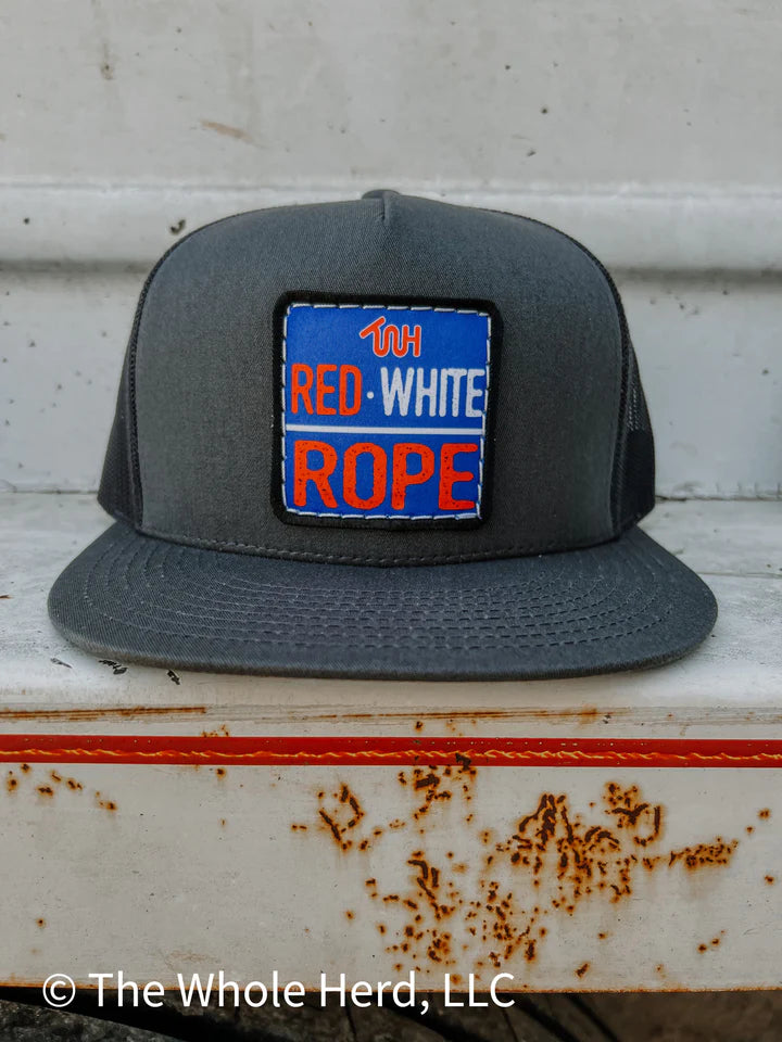 RED, WHITE & ROPE HAT