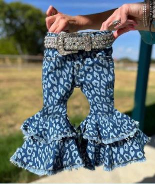 DENIM LEOPARD DOUBLE BELLS