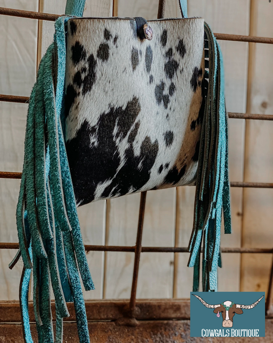 COWHIDE & FRINGE PURSE