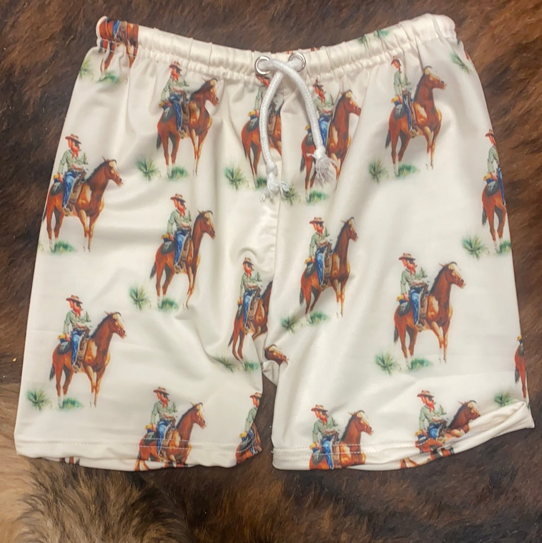 COWBOY SWIM SHORTS