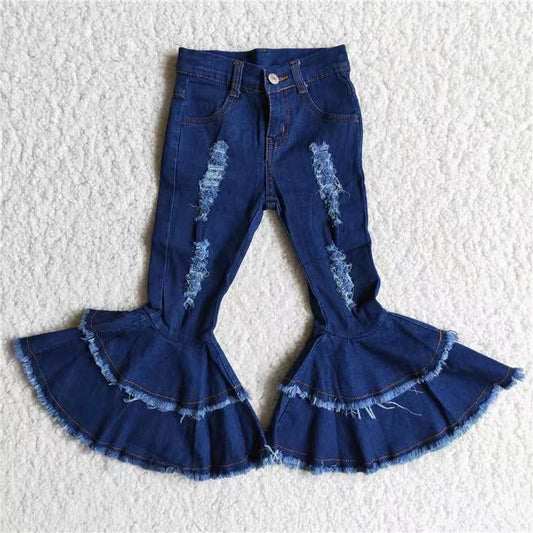 DENIM DARK BLUE DOUBLE BELLS