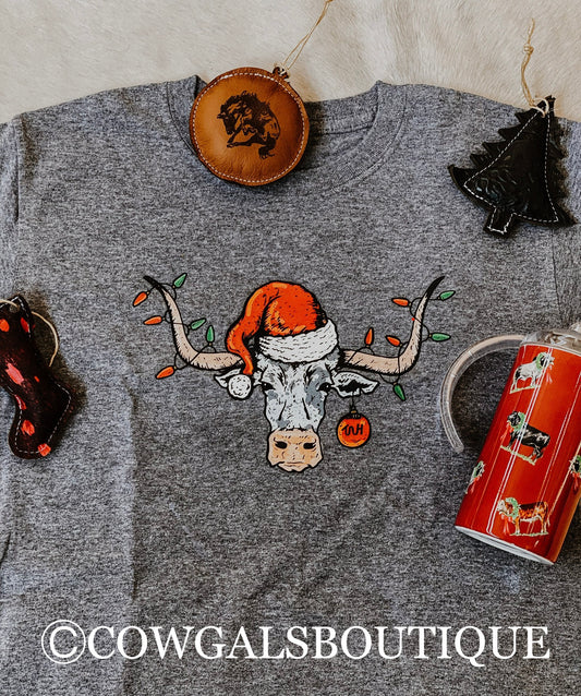 SANTA LONGHORN TEE