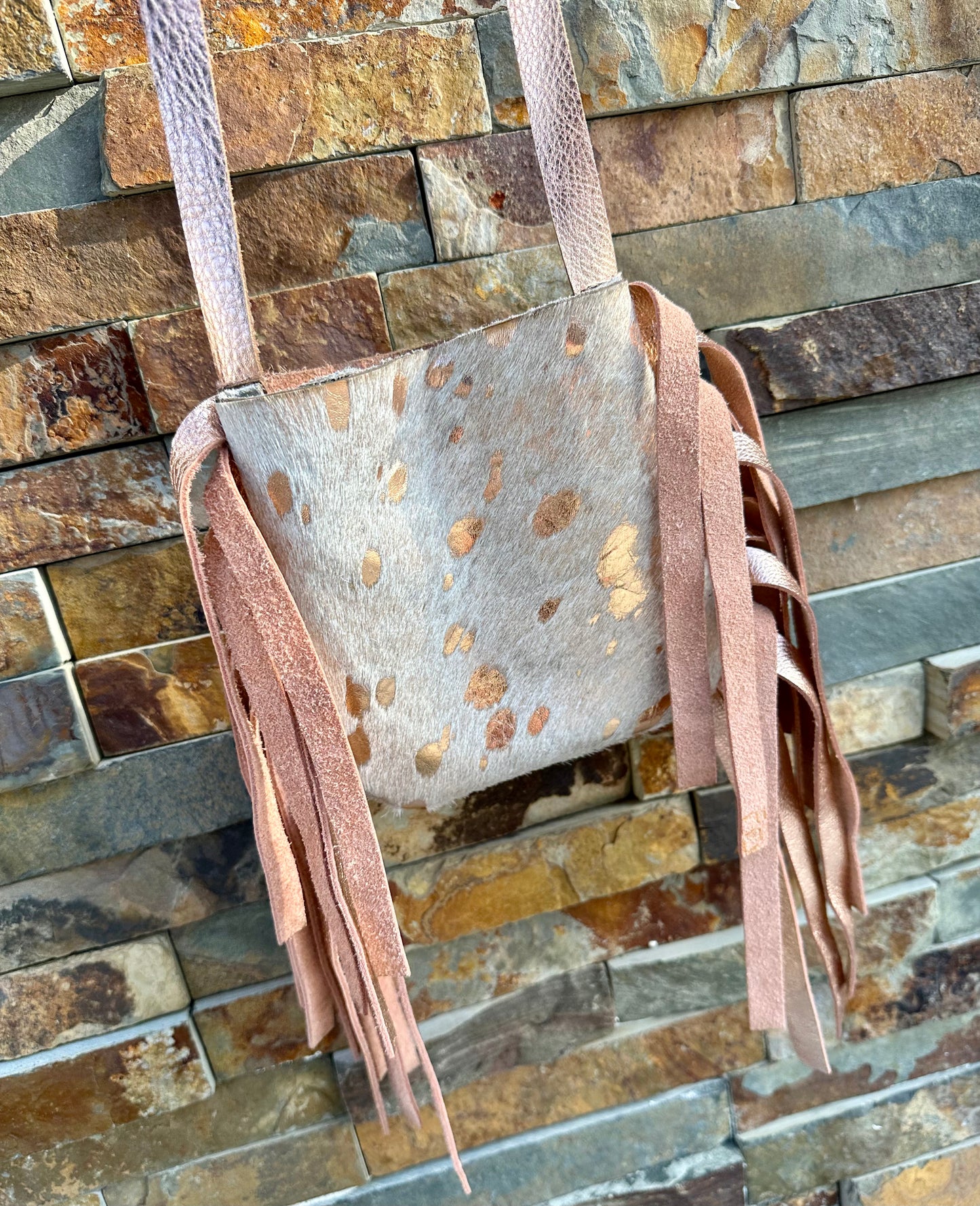 COWHIDE & FRINGE PURSE